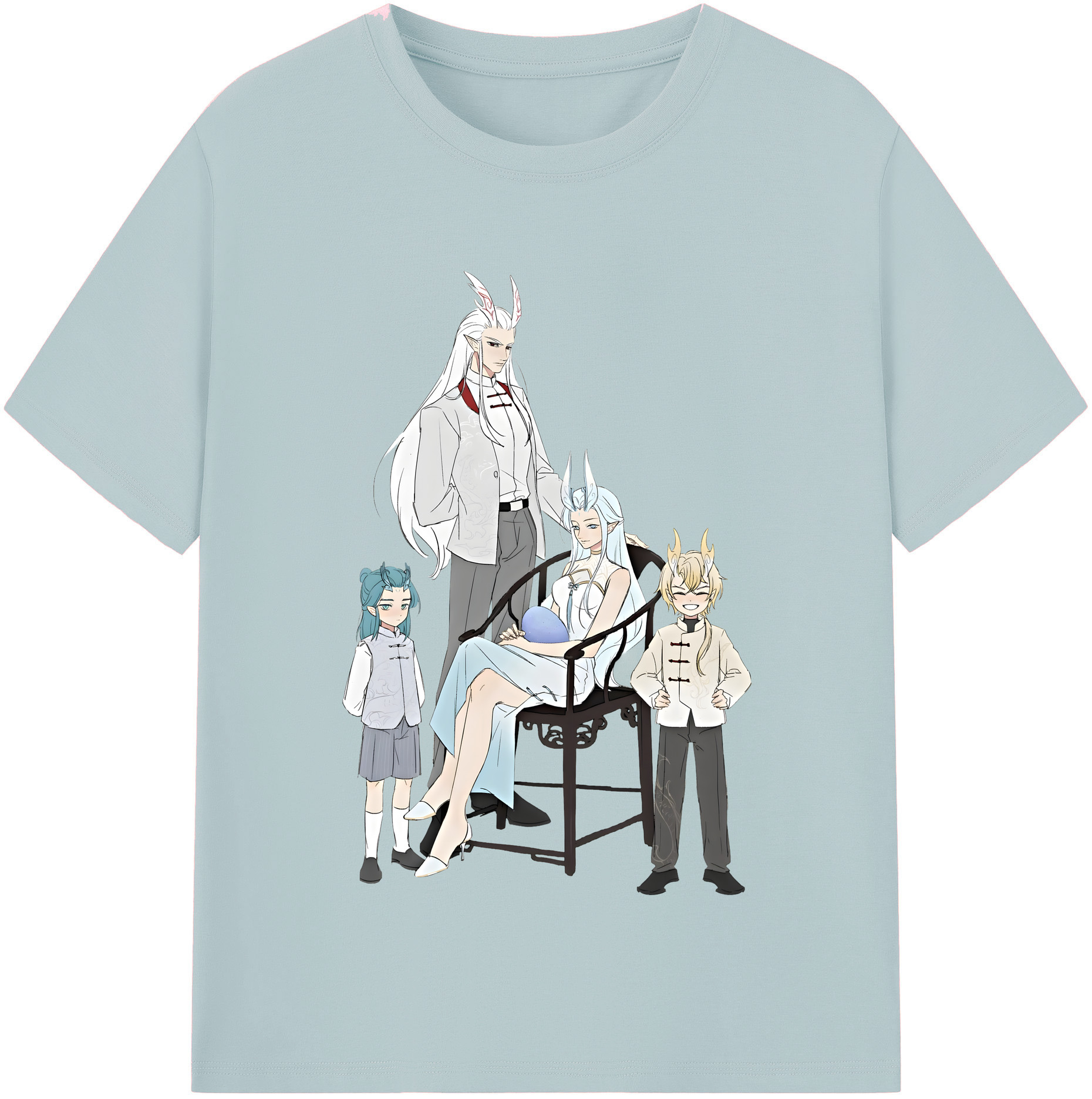 （画像用） Ne Zha 2 ナタ 魔童の大暴れ 綿100％半袖Tシャツ（フロントプリント）